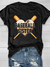 Kurzärmliges T-Shirt mit Baseball Sister-Print