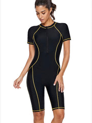 Traje de baño de una pieza ajustado de secado rápido para surf y snorkel con protección solar