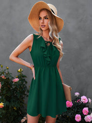 Vestido sin mangas con volantes