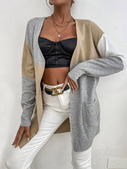 Color-coded Knitted Cardigan Sweater