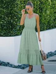 Vestido largo de malla con tirantes