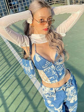 camiseta estampada azul