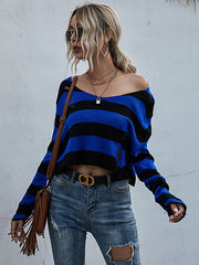 Suéter de punto suelto a rayas