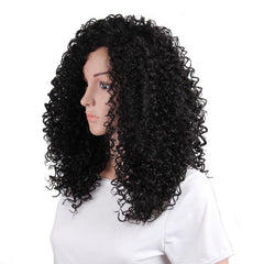 Women's long small curly wigs headgear