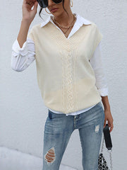 Einfarbige Strickweste