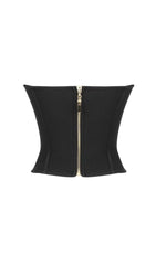 Strapless Corset Cropped Top in Black