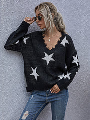 Suéter de punto con cuello en V