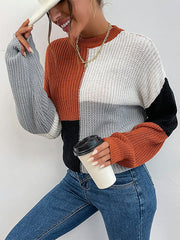 Gestrickter Colorblock-Pullover