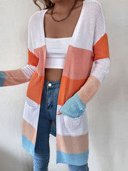 Color-coded Knitted Cardigan Sweater