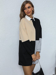 Langarm-Sweatshirt mit Farbblockdesign