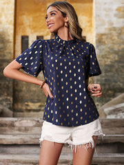 Camisa azul dorada vintage