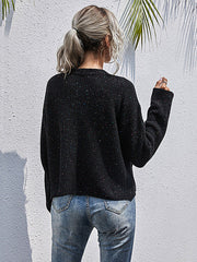 Knitted Solid Color Long Sleeve Sweater