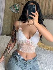 Chaleco pequeño sexy de encaje