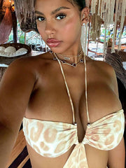 Vestido estampado sin mangas y sin espalda