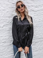 Camisa de solapa negra