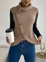 Strick-T-Shirt mit hohem Rollkragen