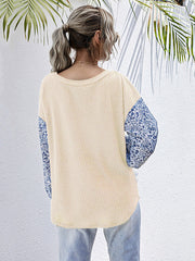 Gestrickter, langärmliger Fake-Zweiteiler