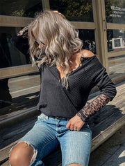 Rundhalsstrick mit Spitze