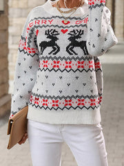 Weihnachtspullover mit Rundhalsausschnitt