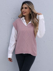 Einfarbige Weste mit V-Ausschnitt