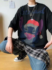 Moda juvenil juvenil manga de cinco puntos / manga media