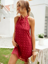 Jacquard Backless Sequin Halter Dress