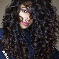 Women's Natural Black Long Curly Hair