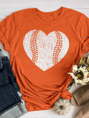 Kurzärmliges T-Shirt mit Baseball-Print