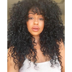 Women's long small curly wigs headgear