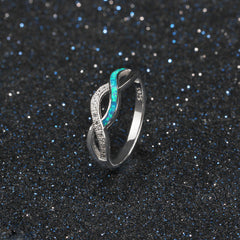 Opal wave ring with made of 925 silver