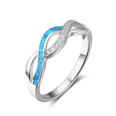 Opal wave ring with made of 925 silver