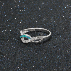 Opal wave ring with made of 925 silver