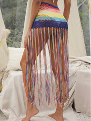 Falda tejida a mano con ganchillo Suntan