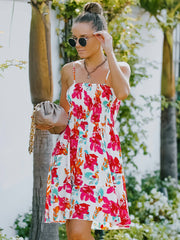 Vestido con falda lencero estampada