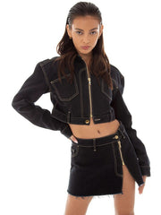 Turn-down collar Slim Fit Split Half Skirt