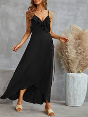 Vestido de gasa de color liso