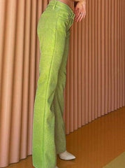 Gerade geschnittene Hose aus glänzender Seide