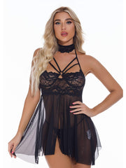Halter See-through Bandage Nightgown