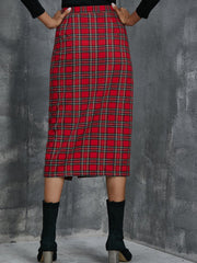 Trendy Plaid Hip Skirt
