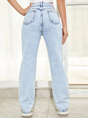 Ripped Straight-leg Jeans