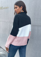 Langarmpullover mit Farbblockierung