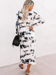 Vestido de manga larga con abertura de Fashon