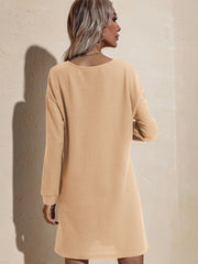 V-neck sexy knitted dress