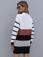 Color blocking Long Knit Dress