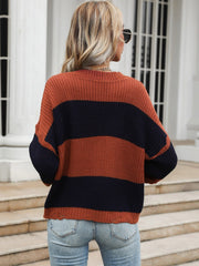 Gestrickter Colorblock-Pullover