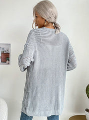 Einfarbiger Strickjackenpullover