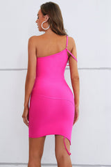 Izzy One-Shoulder-Party-Bandage-Kleid in Rosa