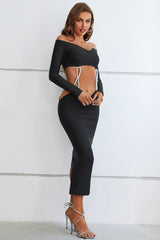 Vestido maxi vendaje elegante y adornado Frankie