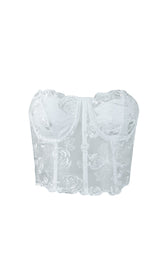White Floral Lace Corset Top