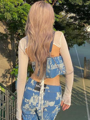 camiseta estampada azul